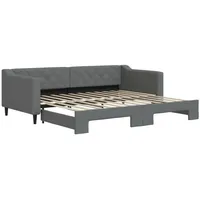 VidaXL Tagesbett Ausziehbar Dunkelgrau 90x200 cm Stoff