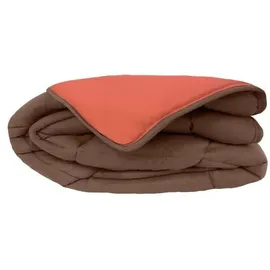 Poyet-Motte Couette Chaude Microfibre 400 Gr/m2 Calgary Chocolat - Corail 140x200cm