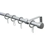 Gardinia Gardinenstange Cap 1-Lauf Ø 16/13 mm, 130-240, mit Faltelegehaken