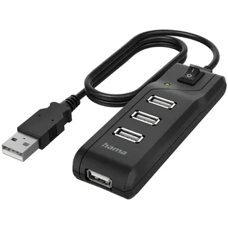 Hama 4 Ports USB 2.0, 480 Mbit/s