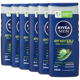 NIVEA MEN Energy Shower Gel 250ml (6 x 250ml)