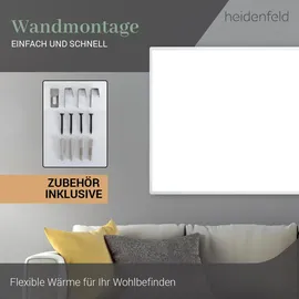 Heidenfeld Infrarotheizung HF-HP100-3, m. Thermostat, weiß, 300-1200 Watt, 10 J. Garantie (800 Watt)