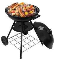 Woltu Holzkohlegrill Holzkohle Kugelgrill Standgrill mit Räder 44 73CM,