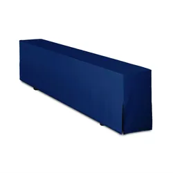 TexDeko Bierbankhusse Premium 220cm mit POLSTERUNG für Bierzeltgarnitur Festzeltgarnitur Blickdicht waschbar (Blau)