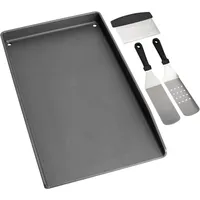 WELL GRILL 44,5x26cm Gusseisen Grillplatte mit Grillspachtel Set für