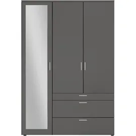 Stella Trading Drehtürenschrank VESALA 135 x 195 x 56 cm Graphit