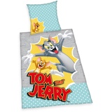 Herding Bettwäsche-Set Tom & Jerry, Kopfkissenbezug 80 x 80 cm, Bettbezug 135 x 200 cm, Mit leichtläufigem Reißverschluss, Baumwolle