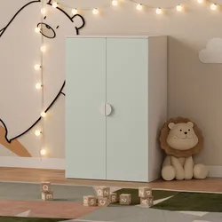 Kinderkleiderschrank Sandnes 123x60x40 cm Weiß/Mintgrün