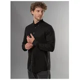 Trigema Poloshirt Business-Hemd aus DELUXE-Single-Jersey«, Gr. XXXL, schwarz , 51361254-XXXL