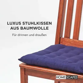 Homescapes Stuhlkissen, dunkelblau 40/40/6,5 cm