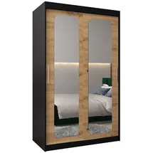 abiks möbel Schwebetürenschrank Promo 120 x 200 x 62 cm Schwarz