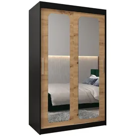 abiks möbel Schwebetürenschrank Promo 120 x 200 x 62 cm Schwarz