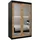 abiks möbel Schwebetürenschrank Promo 120 x 200 x 62 cm Schwarz