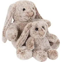 Brubaker Hasen Kuscheltier mit Schlappohren - 18 cm und 28 cm Plüschhase Geschenk für Kinder und Babys - Mama und Baby Hase Stofftier Kuschelhase