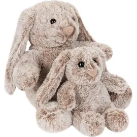 Brubaker Hasen Kuscheltier mit Schlappohren - 18 cm und 28 cm Plüschhase Geschenk für Kinder und Babys - Mama und Baby Hase Stofftier Kuschelhase