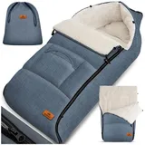 Kidiz KIDIZ® Babyfußsack Baby Fußsack Winterfußsack Babyschale mit Reißverschluss Kuschelsack Babydecke Kinderwagen waschbar verschließbarer Kopfteil ,Tasche, passend für alle Kinderwagen