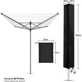 luxuskollektion Abdeckung Wäschespinne 180 x 18 x 18 cm Schwarz