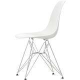 Vitra - Eames Plastic Side Chair DSR, verchromt / weiß (Filzgleiter basic dark)