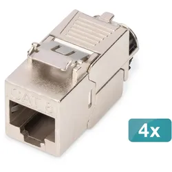Digitus Cat.8.I Keystone Modul geschirmt, werkzeugfrei, Staubkappe, 4 Stk.
