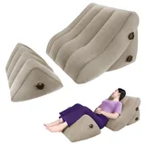 2 Aufblasbare Bettkeil Keilkissen Set Zum Schlafen, Verstellbares Keilkissen, Aufblasbare Lesepolster für Rückenlehne und Beine, Zur Linderung von Rückenschmerzen, Nach Operationen, Saurer Reflux