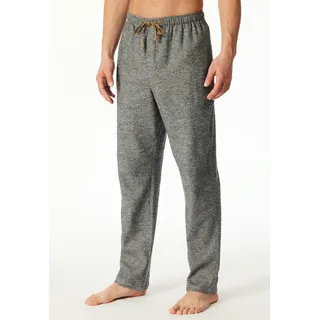 Pyjamahose SCHIESSER "Mix + Relax", Herren, Gr. 58, N-Gr, dunkelgrau, meliert, Flanell, Obermaterial: 95% Baumwolle, 5% Elasthan, bequem lang, Hosen Pyjamahose, verdeckte Knopfleiste, seitliche Taschen, wärmend, Flanell