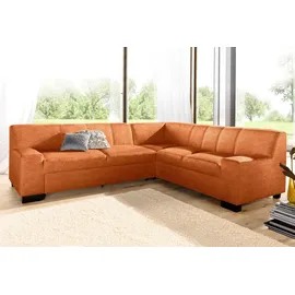 DOMO collection Ecksofa DOMO COLLECTION "Norma, moderne Armlehnen, zeitlos und elegant, Breite 247cm, L-Form", orange (terrakotta), B:247cm H:74cm T:212cm, Microfaser PRIMABELLE (100% Polyester);Kunstleder SOFTLUX;Struktur (90% Polyester, 10% Polyacryl);NaturLEDER