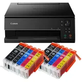 IC-Office TS6350a Farbtintenstrahl-Multifunktionsgerät All-in-One 3-in-1 (Drucker, Scanner, Kopierer, USB, WLAN, Apple AirPrint) Schwarz + 10 XXL Tintenpatronen