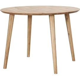 Lomadox Esstisch rund, 105cm Durchmesser, Wildeiche massiv geölt, TARVA-69 - Braun
