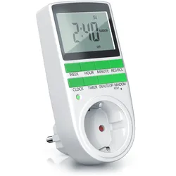 BEARWARE - Zeitschaltuhr digital - 2,1 LCD-Display 5,3 cm - 3680W - Digital-Zeitschaltuhr mit 10 konfigurierbaren Programmen - Back-Up Reserve-Akku