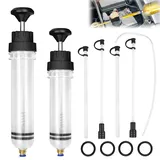 NCOALE 2 Stück Ölspritze, Absaugpumpe Öl 500ML Ölabsaugpumpe Auto 200ML Ölabsaugspritze mit Schlauch & Verlängerungen für Bremsflüssigkeit Kühlflüssigkeit Getriebeöle(500ml+200ml)