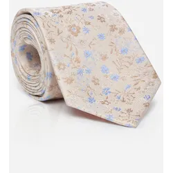 Krawatte MONTI, Damen, beige (beige, gemustert), Seide, geblümt, gemustert, mehrfarbig, modisch,klassisch, Krawatten, mit ausgefallenem Frühling-Sommer-Design