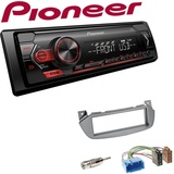 Pioneer 1-DIN Autoradio USB AUX Android Einbauset für Suzuki Alto ab 2009 silber