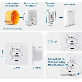 eQ-3 Homematic IP Wandtaster für Markenschalter, 2-fach,