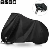 Minkurow Wasserdichte Fahrradabdeckung 190t Fahrradgarage Mit Schlosslöchern Fahrradabdeckung Wasserdichter Schutz Gegen Staub, Regen, Schnee Uv 200 X 70 X 110 Cm Mit Tasche - Schwarz