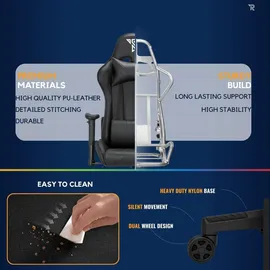 Ranqer Felix Gaming Stuhl Schwarz für große Personen
