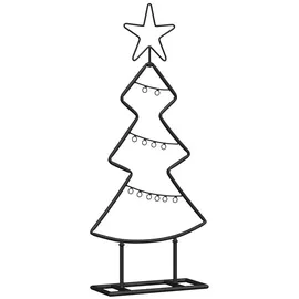 vidaXL Metall Weihnachtsbaum mit Ständer Schwarz 60 cm