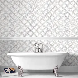 CONTOUR Vliestapete Marble Marquetry White Rose Gold 10,05 x 0,52 m