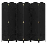 Costway Paravent, Raumteiler 240x170cm, mit handgewebter Textur, klappbar schwarz