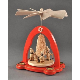 ALBIN PREIßLER Albin Preissler Weihnachtspyramide »Tischpyramide - Winterkinder, Weihnachtsdeko rot«, rot