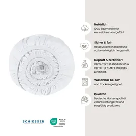 SCHIESSER Spannbettlaken Jessi Baumwolle 90 x 200 - 100 x 200 cm weiß