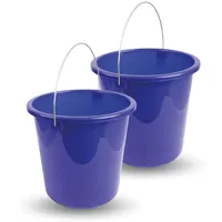 ProHome Eimer Inkl. Metallbügel Dunkelblau 10 Liter, 2er Pack