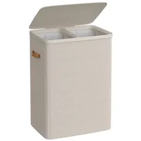 Songmics Wäschekorb, 170 L Wäschesammler 2 Fächer, Wäschesortierer