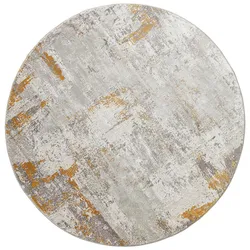 Dieter Knoll Vintage-Teppich Apollo, Gold, Textil, Abstraktes, rund, leicht zusammenrollbar, Teppiche & Böden, Teppiche, Vintage-Teppiche