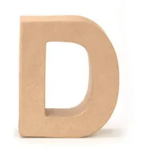 Glorex  6 2029 104 Papp Buchstabe D Buchstabe aus brauner Pappe ca. 17,5 X 5,5 cm groß zum bemalen und bekleben für Serviettentechnik und Décopatch ideal als Dekoration