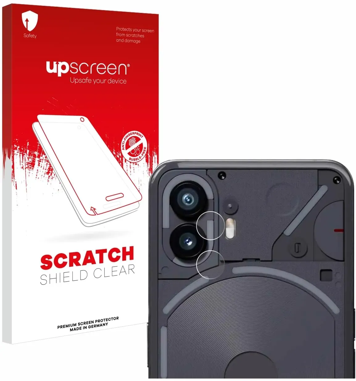 upscreen Schutzfolie für Nothing Phone (2) (NUR Kameraschutz) – Kristall-klar, Kratzschutz, Anti-Fingerprint