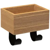 5 five simply smart Five Kleiderhaken aus Metall mit 2 Haken und leerer Tasche aus Holz