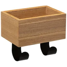 5 five simply smart Five Kleiderhaken aus Metall mit 2 Haken und leerer Tasche aus Holz