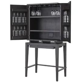 Casa Padrino Luxus Weinschrank Anthrazitgrau / Bronze 82,5 x 51 x H. 168 cm - Mahagoni Barschrank mit 2 Türen - Barmöbel - Luxus Qualität