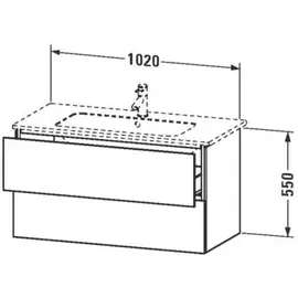 Duravit L-Cube Waschtischunterbau wandhängend 2 Auszüge, LC624204949,
