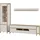 Home Affaire Wohnwand HOME AFFAIRE "Stranda, moderne Anbauwand, Komplettset im Scandi-Style", weiß (weiß skandi eiche), B:266cm, Holzwerkstoff, Kastenmöbel-Sets, Wohnwand, enthält Vitrine, Lowboard und Wandboard, 270 cm breit
